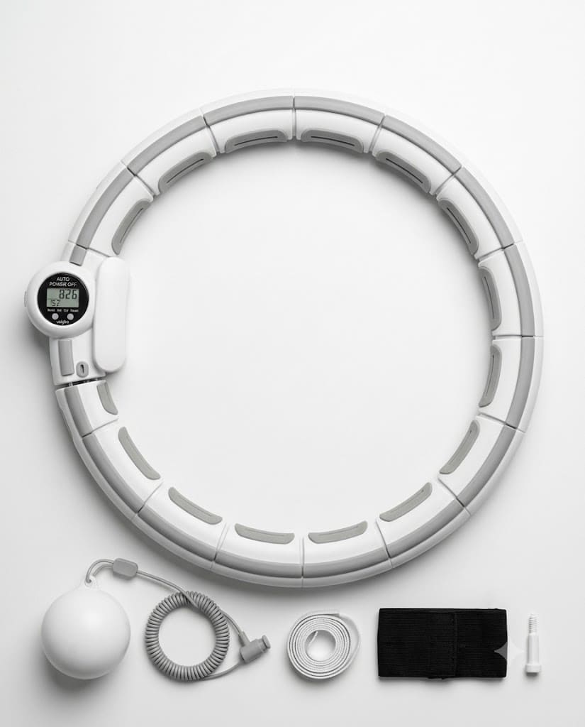 Détails du hula hoop HOOPY : compteur, ceinture et balle lestée